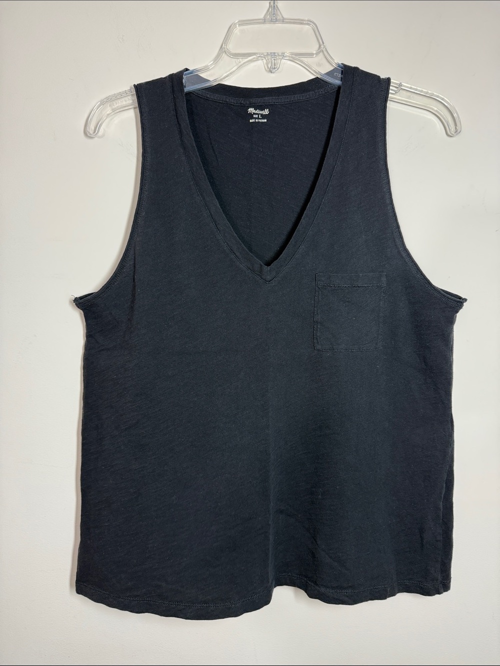 Madewell L Tank Top v-neck Sleeveless Pocket Cotton Lightweight